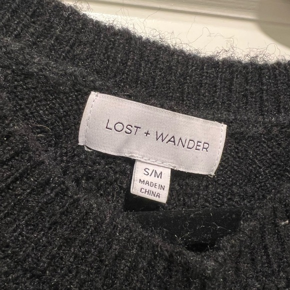 Lost + Wander Black Ruffle Sweater - Picture 3 of 4